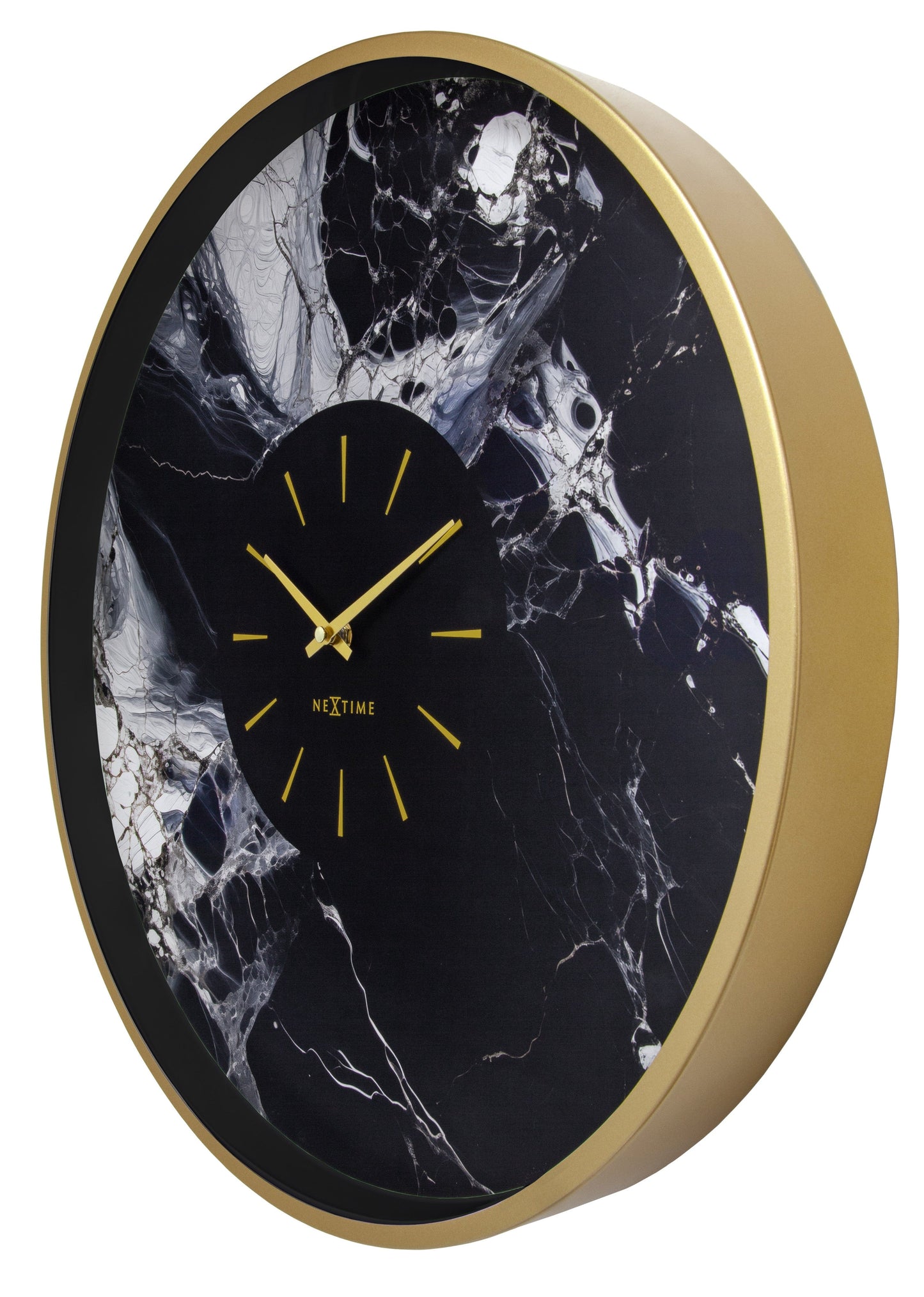 NeXtime Marble Duo - Luxe wandklok met marmerlook - 48 cm