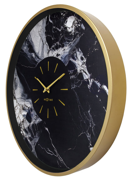 NeXtime Marble Duo - Luxe wandklok met marmerlook - 48 cm