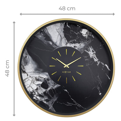 NeXtime Marble Duo - Luxe wandklok met marmerlook - 48 cm