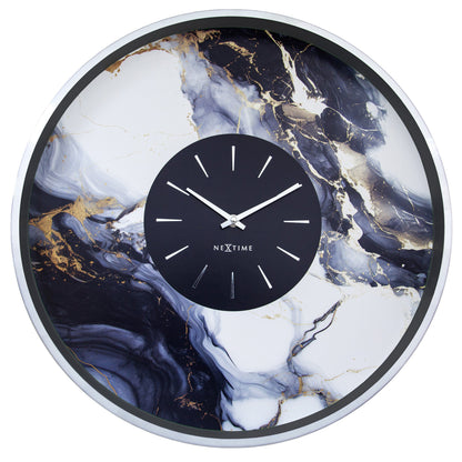 NeXtime Marble Duo - Luxe wandklok met marmerlook - 48 cm