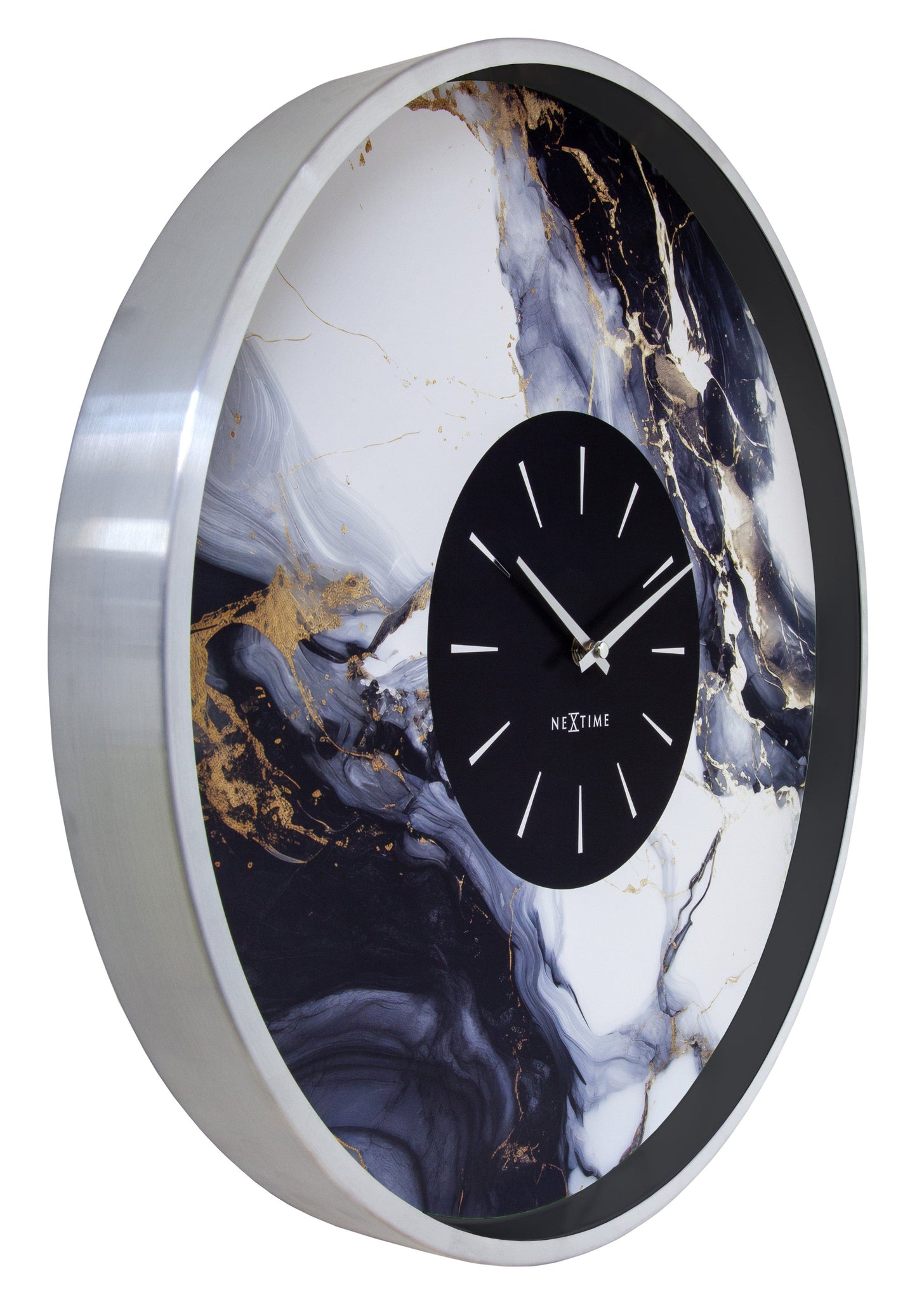 NeXtime Marble Duo - Luxe wandklok met marmerlook - 48 cm