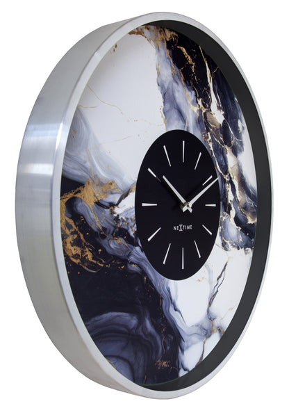 NeXtime Marble Duo - Luxe wandklok met marmerlook - 48 cm