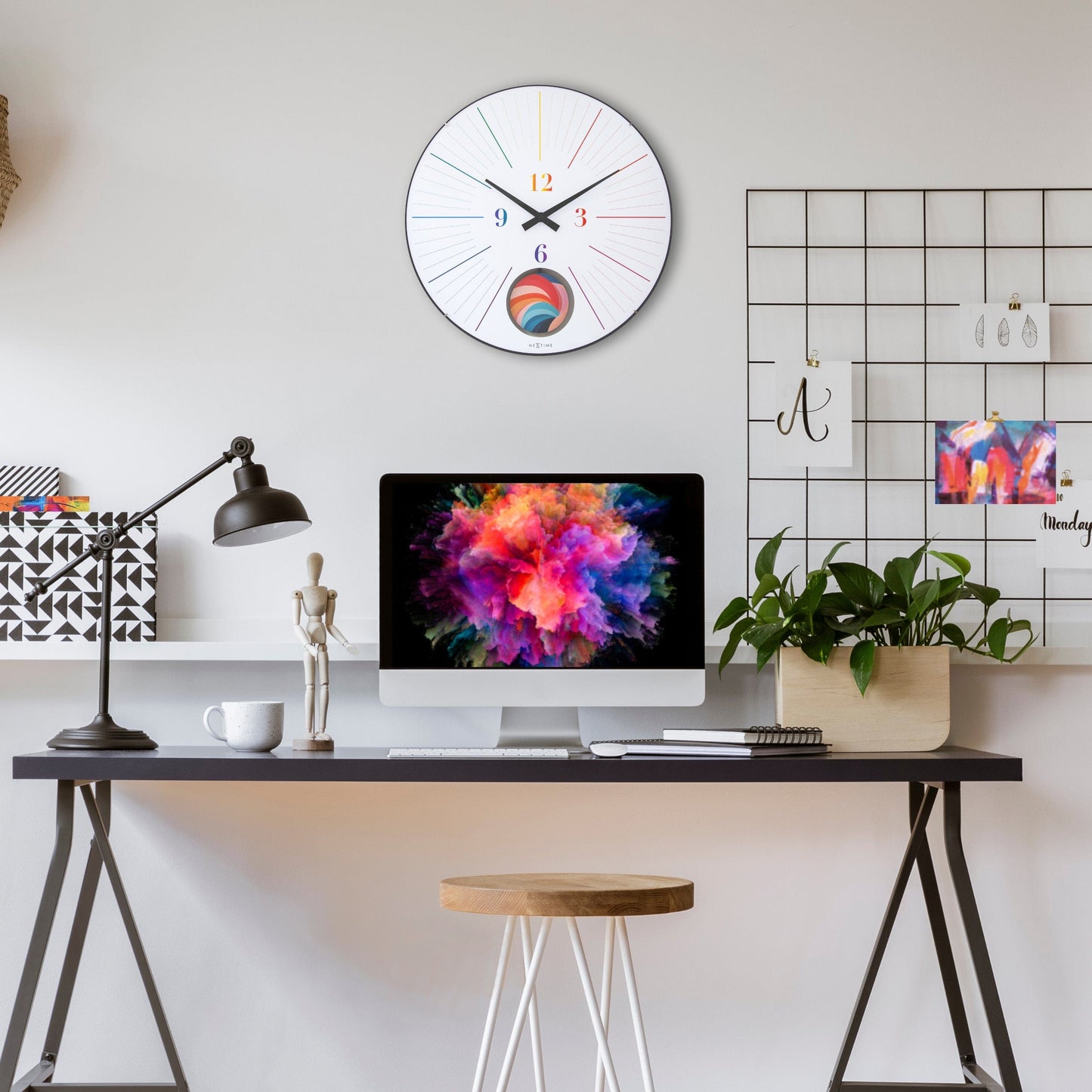 NeXtime Duomo 50 Pendulum - Moderne Wandklok met Slinger - 50 cm