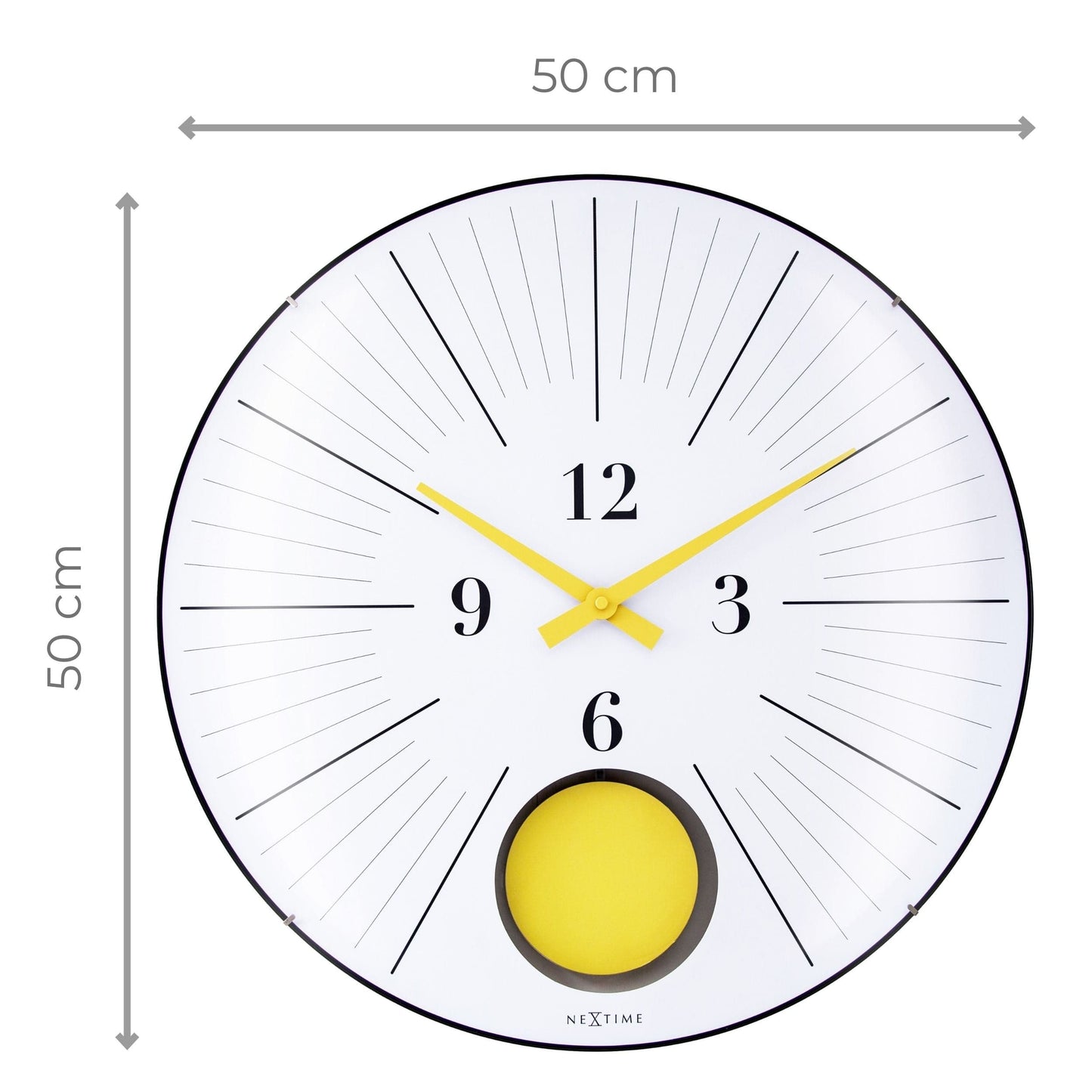 NeXtime Duomo 50 Pendulum - Moderne Wandklok met Slinger - 50 cm