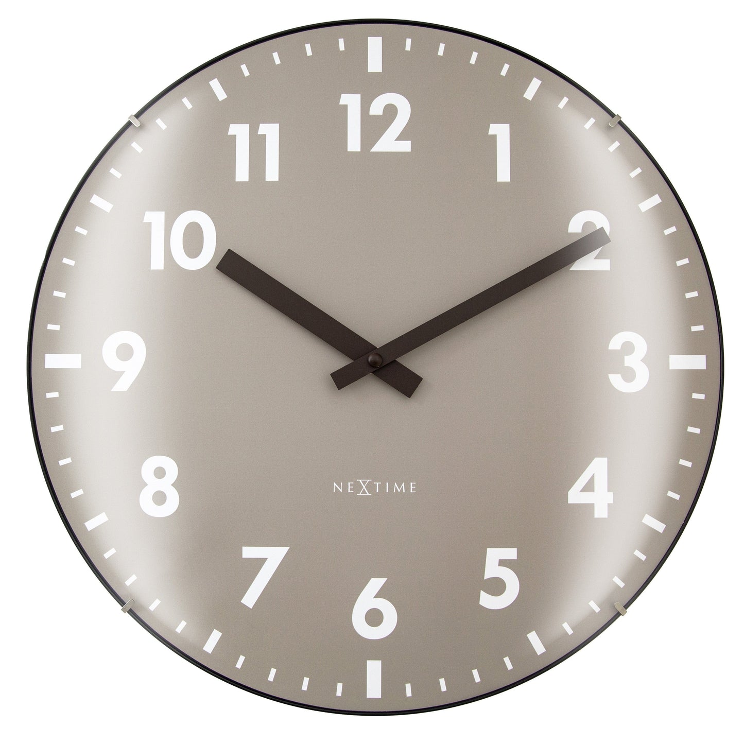 Comnox - Duomo - Wandklok met glazen kegel – Stijlvol, stil – 35 cm – Khaki – Glazen & Plastic – Duino – Duomo