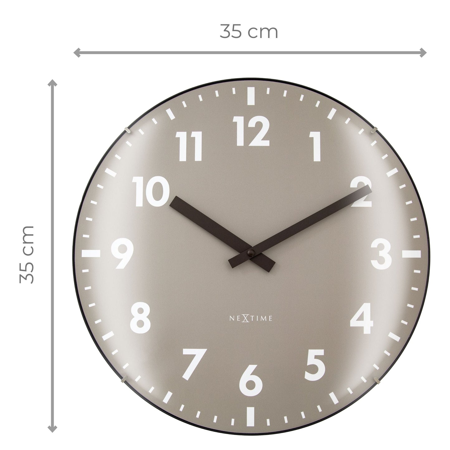 Comnox - Duomo - Wandklok met glazen kegel – Stijlvol, stil – 35 cm – Khaki – Glazen & Plastic – Duino – Duomo