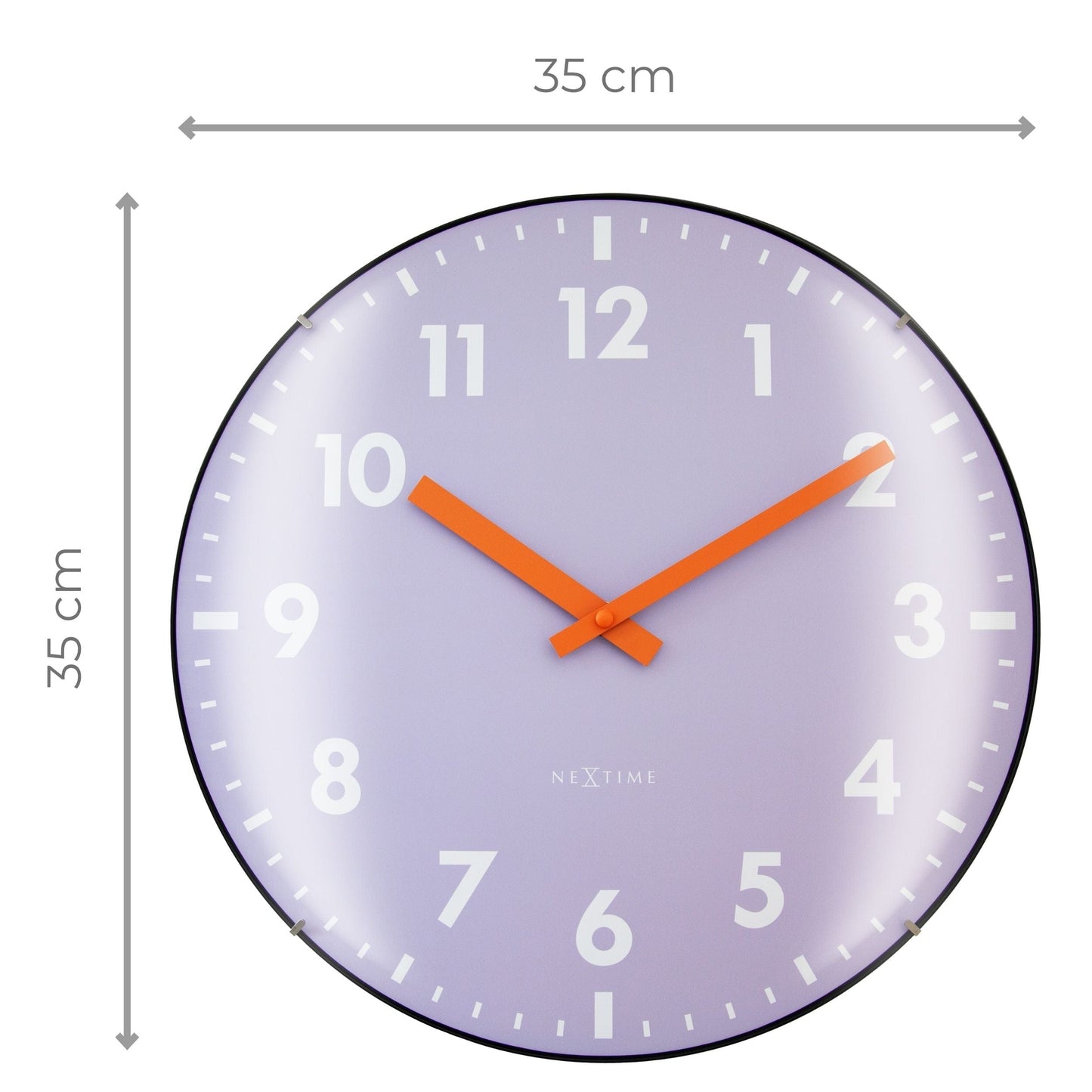 Comnox - Duomo - Wandklok met glazen kegel – Stijlvol, stil – 35 cm – Khaki – Glazen & Plastic – Duino – Duomo