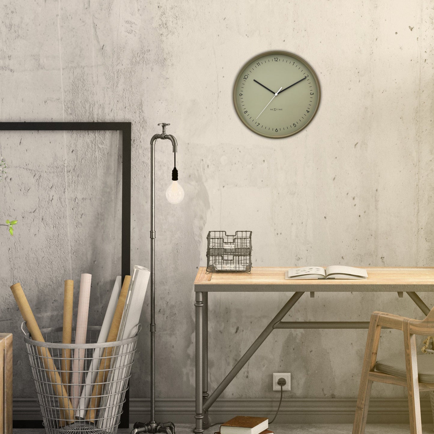 NeXtime Berlin L - Stille Wandklok - 40cm Metaal