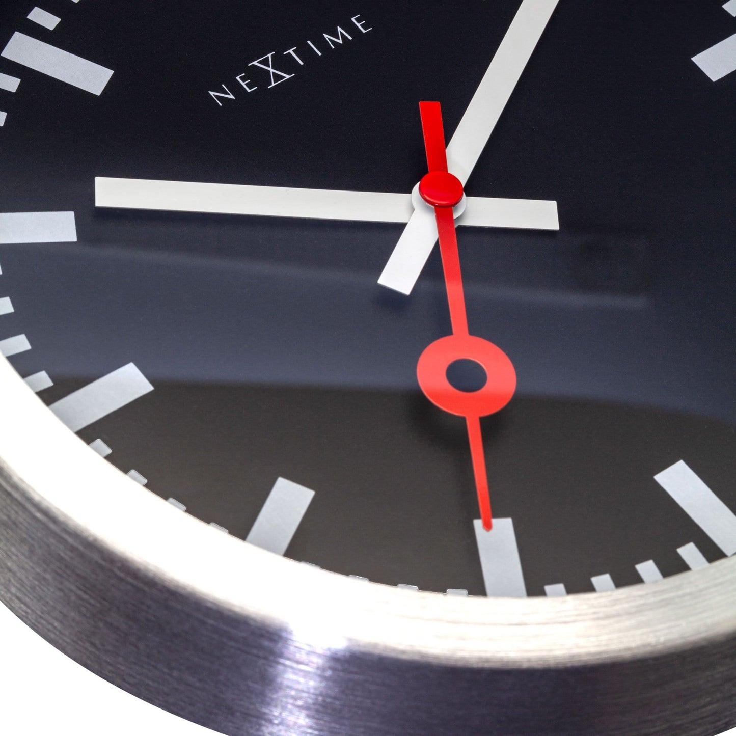 Comnox - Station - Wandklok & Tafeldekstop - Stil, Krachtig Design - Geen Tikkende Geluid - Aluminium - Zwart - Wall Clock