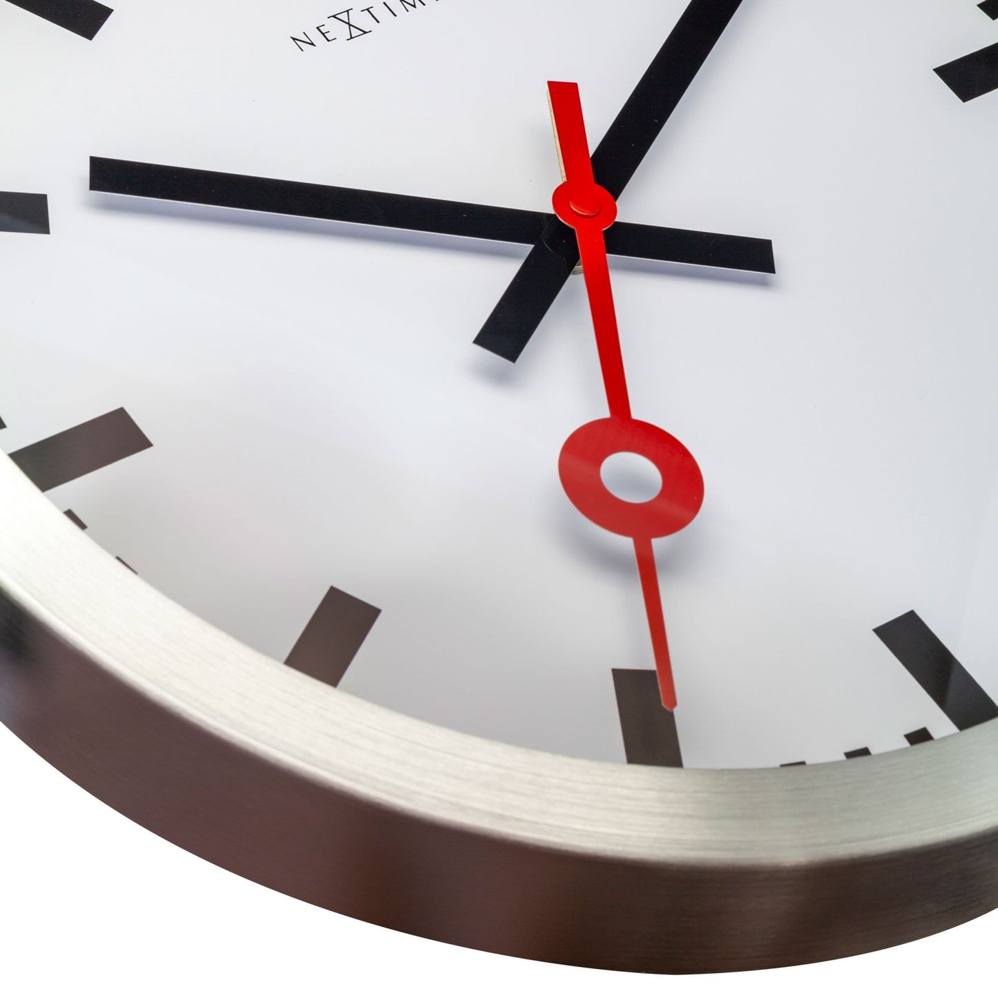 NeXtime Station Stripe - Stille wand- en tafelklok - Aluminium