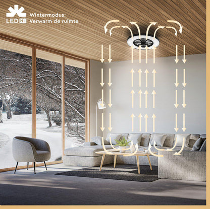 3D Air Plafondlamp met Ventilator 60cm - Full room luchtcirculatie - Zomer & Winterstand – Licht en kleurtemperatuur instelbaar