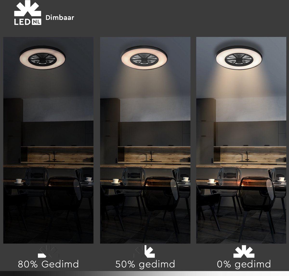 3D Air Plafondlamp met Ventilator 60cm - Full room luchtcirculatie - Zomer & Winterstand – Licht en kleurtemperatuur instelbaar