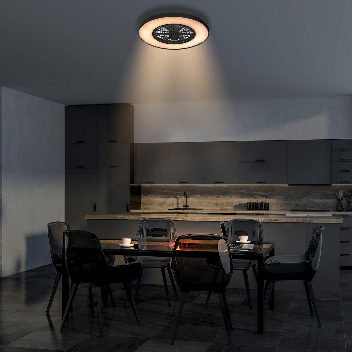 3D Air Plafondlamp met Ventilator 60cm - Full room luchtcirculatie - Zomer & Winterstand – Licht en kleurtemperatuur instelbaar