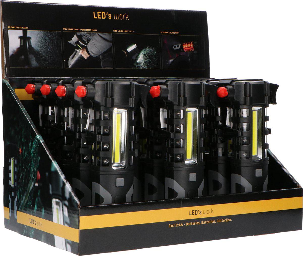 LED's Light 3-in-1 Noodverlichting - Ideaal voor in de auto - Oplaadbaar en draadloos - 2 lichtpunten - 300 Lumen