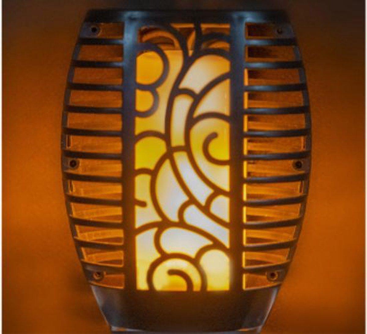 3in1 Solar Tuinlamp Fakkel met sensor - Priklamp, Wandlamp en tafellamp in 1 - 41 cm