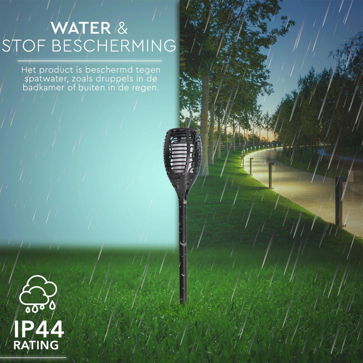 3in1 Solar Tuinlamp Fakkel met sensor - Priklamp, Wandlamp en tafellamp in 1 - 41 cm