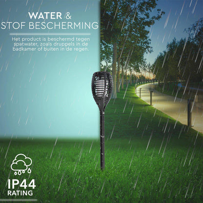 3in1 Solar Tuinlamp Fakkel met sensor - Priklamp, Wandlamp en tafellamp in 1 - 41 cm