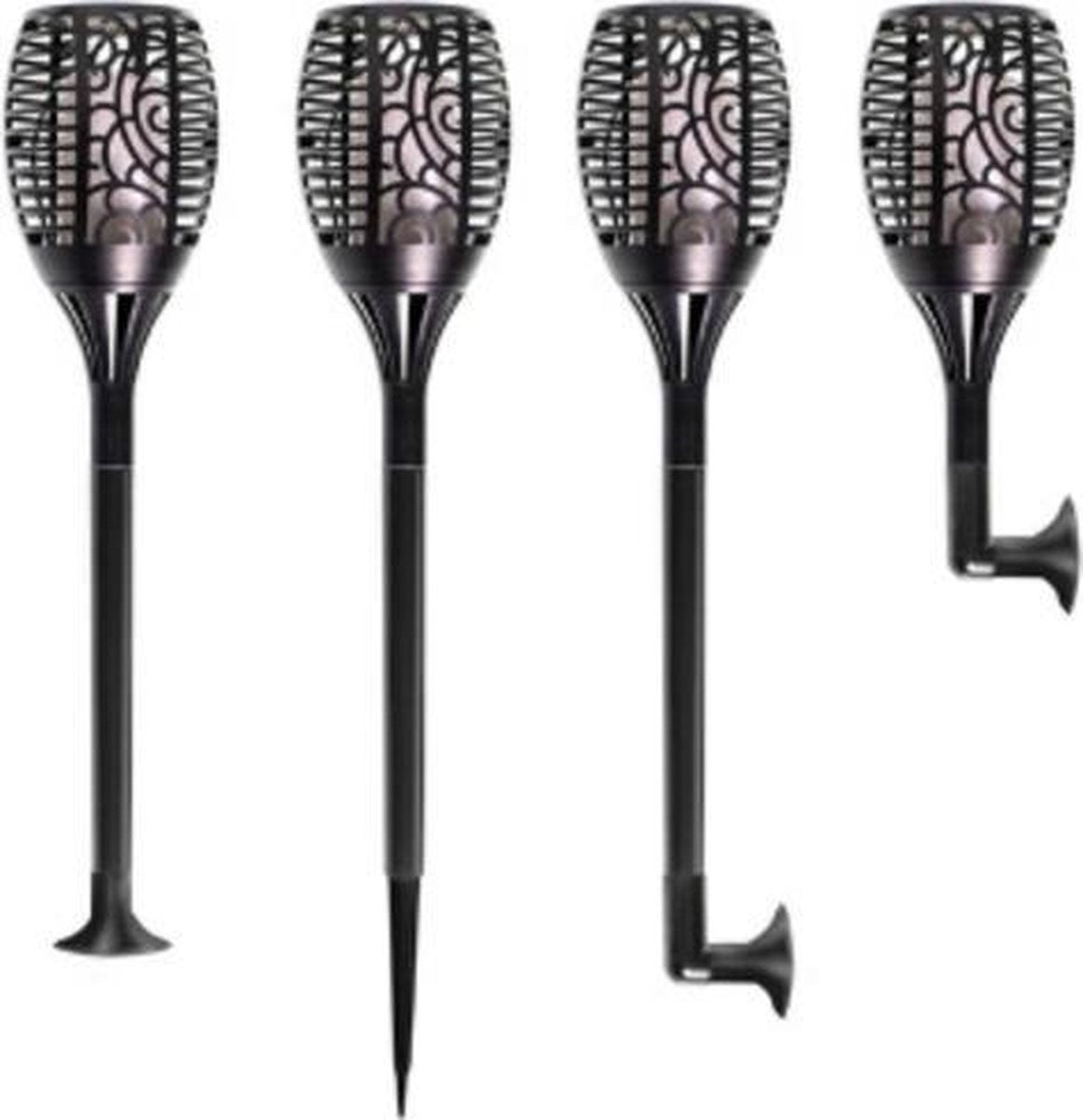 3in1 Solar Tuinlamp Fakkel met sensor - Priklamp, Wandlamp en tafellamp in 1 - 41 cm