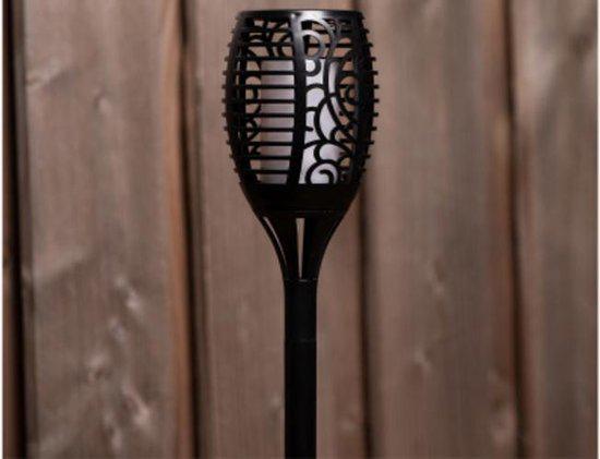 3in1 Solar Tuinlamp Fakkel met sensor - Priklamp, Wandlamp en tafellamp in 1 - 41 cm