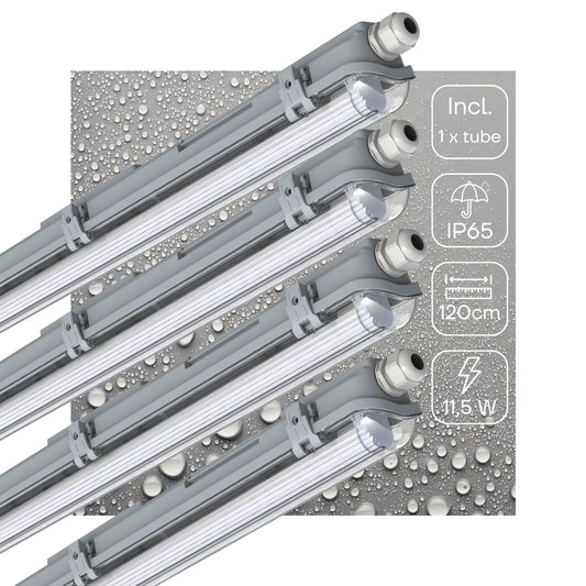 4 PACK - LED's Light Complete LED TL lamp met LED buis 120 cm - Binnen en buiten - 2130 lm - 1x11,5W - 4000K