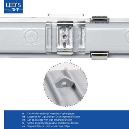 2 PACK - LED's Light Complete LED TL lamp met LED buis 60 cm - Binnen en buiten - 1100 lm - 1x6W