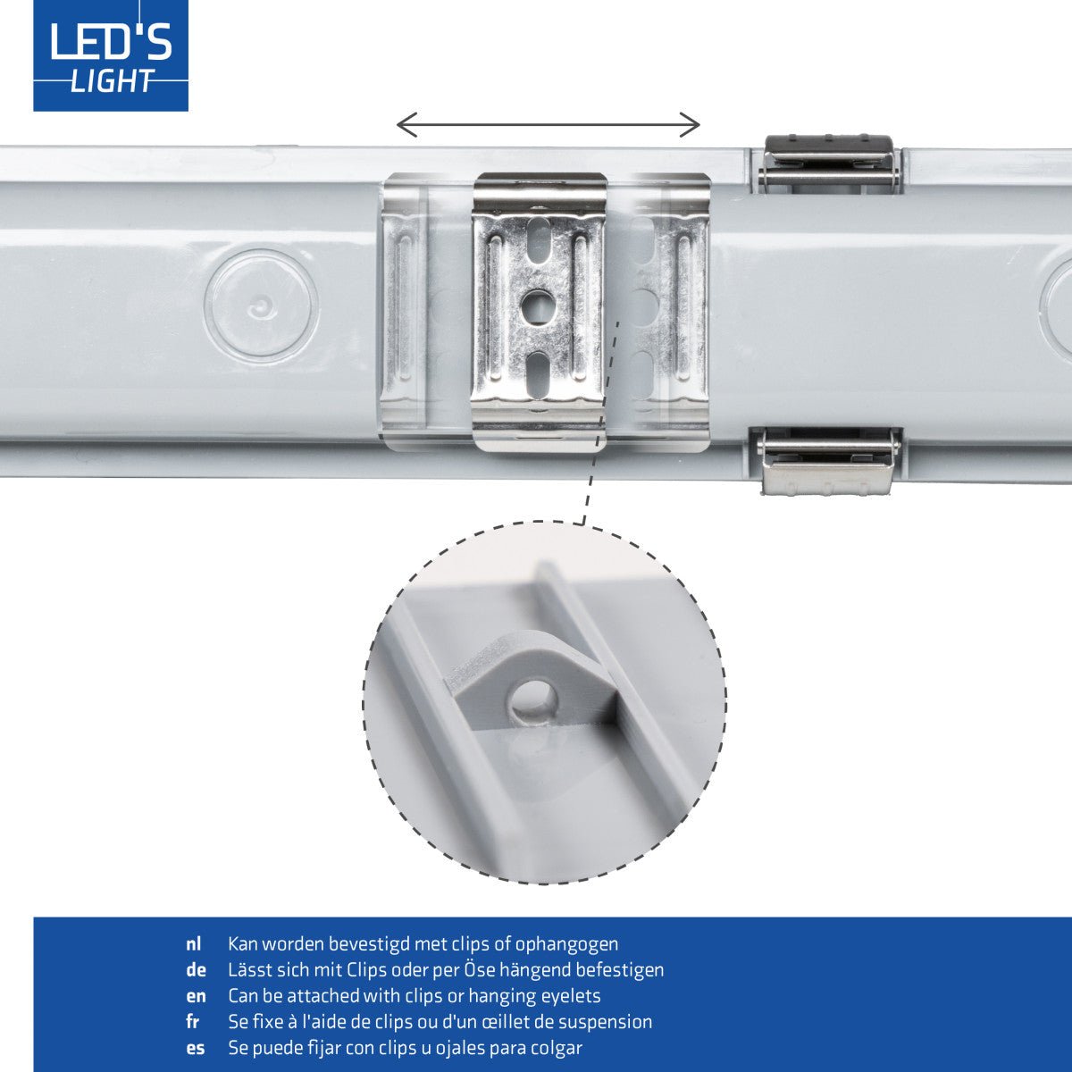 Zilverkleurige LED-buisverlichting met witte aansluitingen en transparante behuizing, geïntegreerd met witte T8-buisverlichting voor energiezuinige, professionele verlichting in kantoren en industriële ruimtes.
