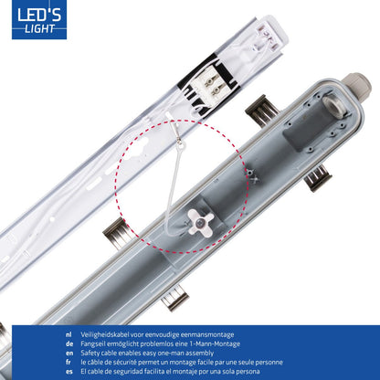 Comnox LED's Light Complete LED TL armatuur - Waterbestendig & Duurzaam - 60 cm