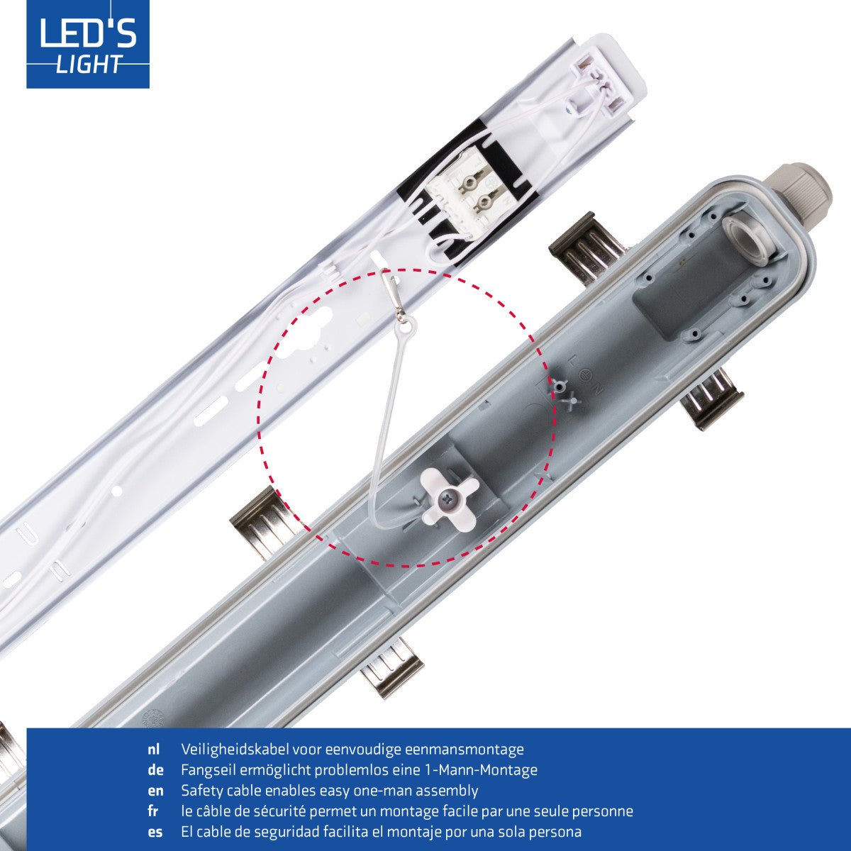 2 PACK - LED's Light Complete LED TL lamp met LED buis 60 cm - Binnen en buiten - 1100 lm - 1x6W
