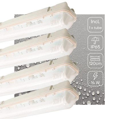 4 PACK - LED's Light LED TL armatuur met sensor 120 cm - Bewegingssensor en nachtsensor - Waterdicht - 2100 lm