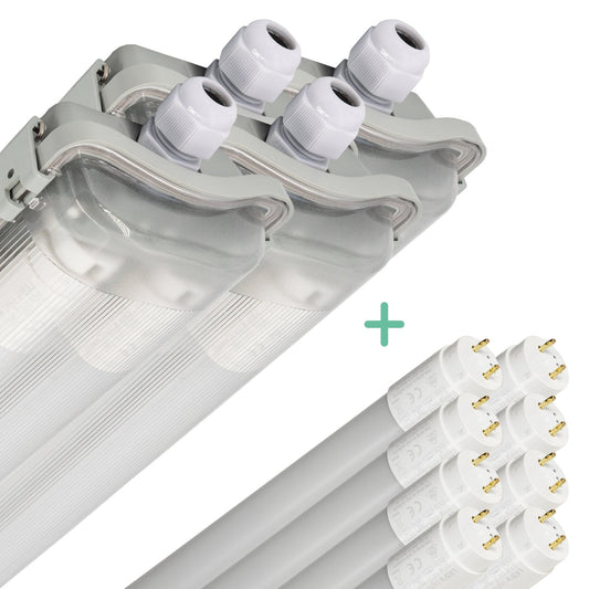 Comnox - Proventa LED TL dubbel armaturen set - Krachtige verlichting voor werkplaats en magazijn - 4 stuks