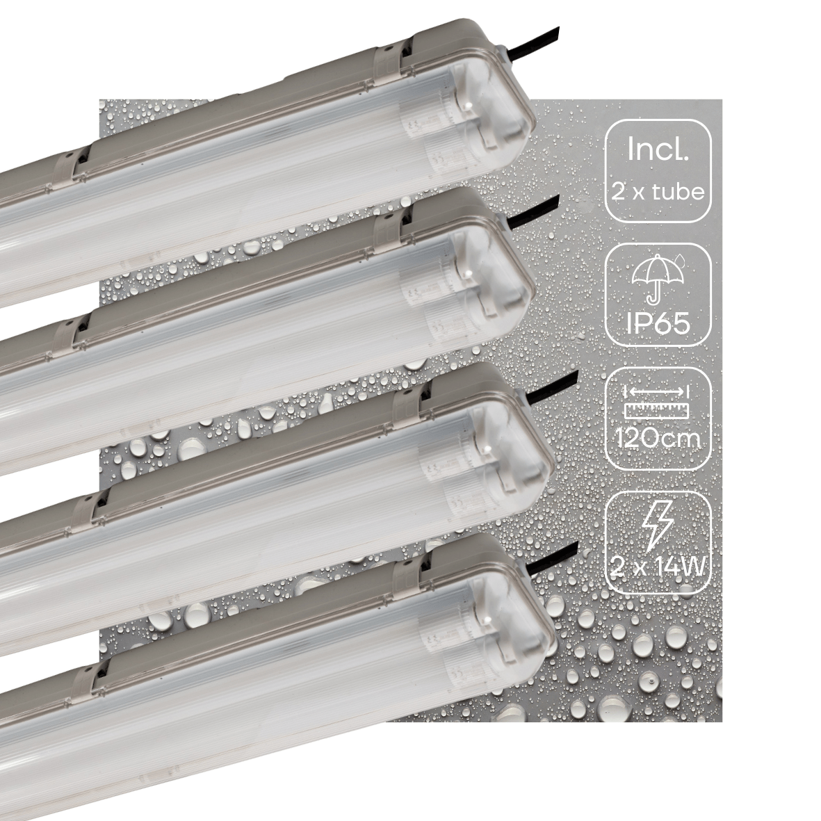 Proventa LED TL Armatuur - Slimme Verlichting met Sensor - 120cm 4-pack
