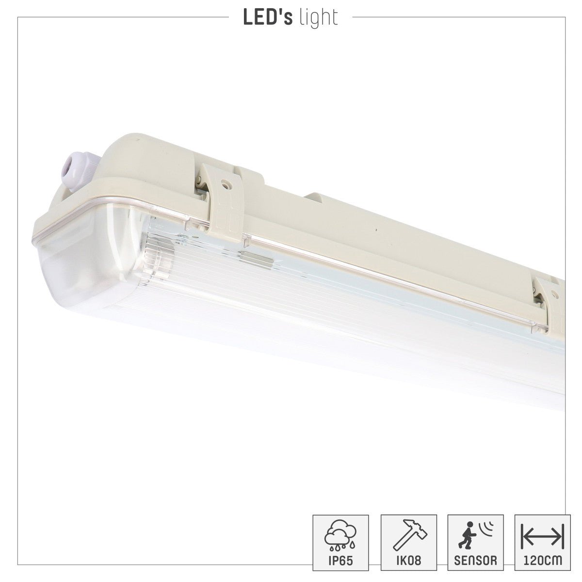 4 PACK - LED's Light LED TL licht balk met sensor 120 cm - Bewegingssensor en nachtsensor - Waterdicht - 4200 lm