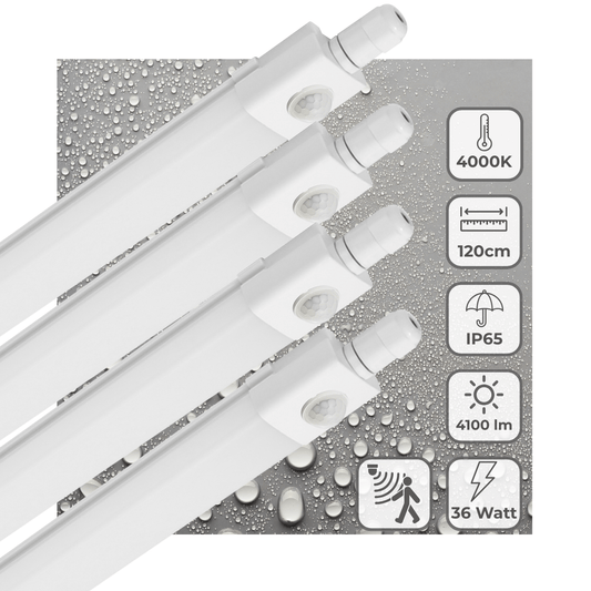 Comnox - LED TL verlichting met sensor - Robuuste buitenverlichting - 4 pack