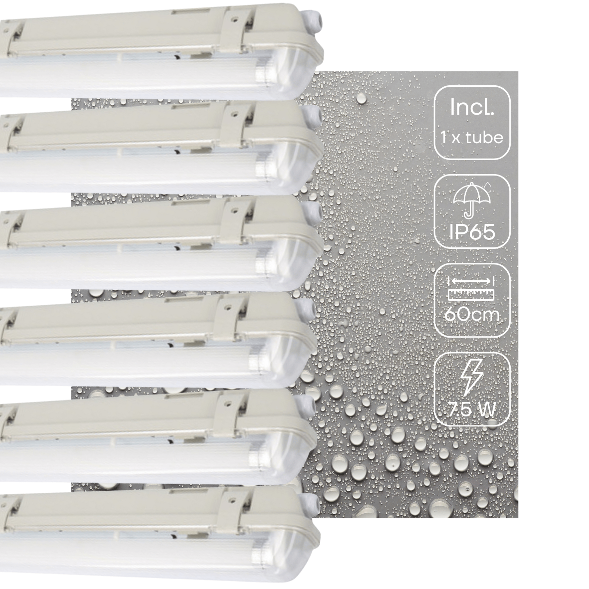 4 Pack LED's Light LED TL verlichting met sensor 60 cm - Bewegingssensor en nachtsensor - Waterdicht - 1100 lm