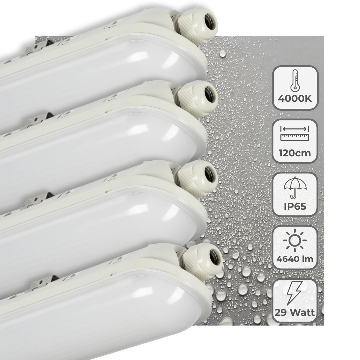 Comnox - LED's Light Pro Koppelbaar LED TL armatuur - Waterdicht & Schokbestendig - 120 cm