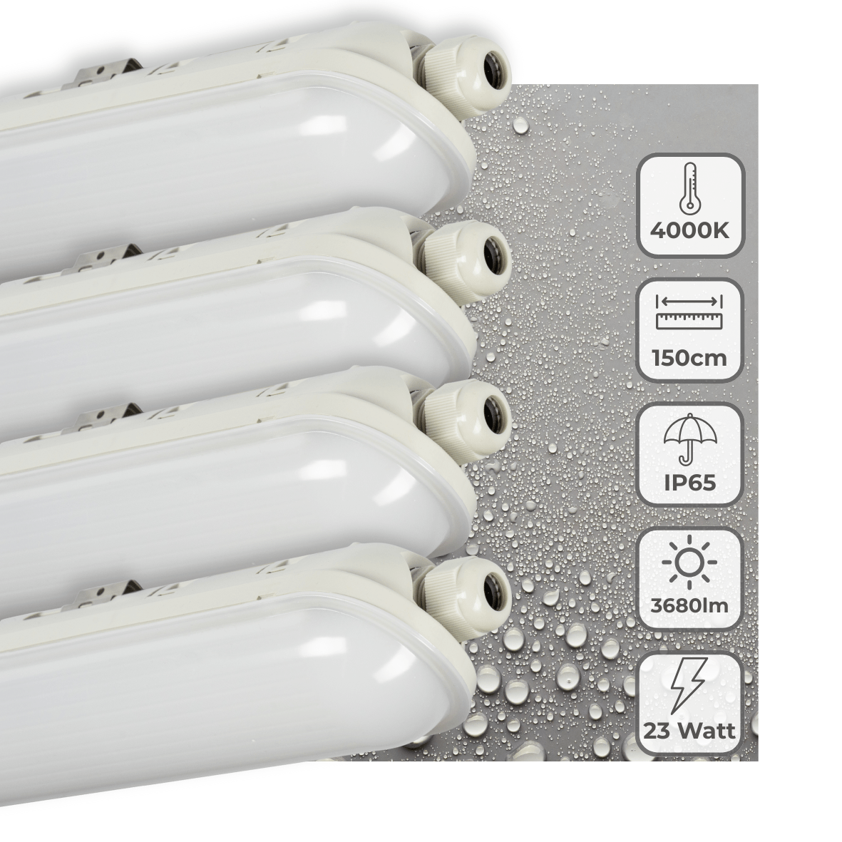 Comnox - LED's Light Pro Premium - Waterdicht & Koppelbaar - 4 Pack 150 cm