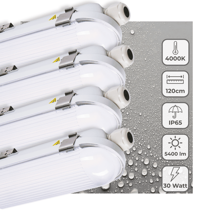 4 PACK - LED's Light Pro TL armatuur 120 cm - Energielabel B - Dimbaar licht - 5400 lm