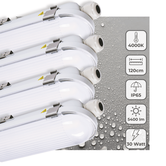 4 PACK - LED's Light Pro TL armatuur 120 cm - Energielabel B - Dimbaar licht - 5400 lm