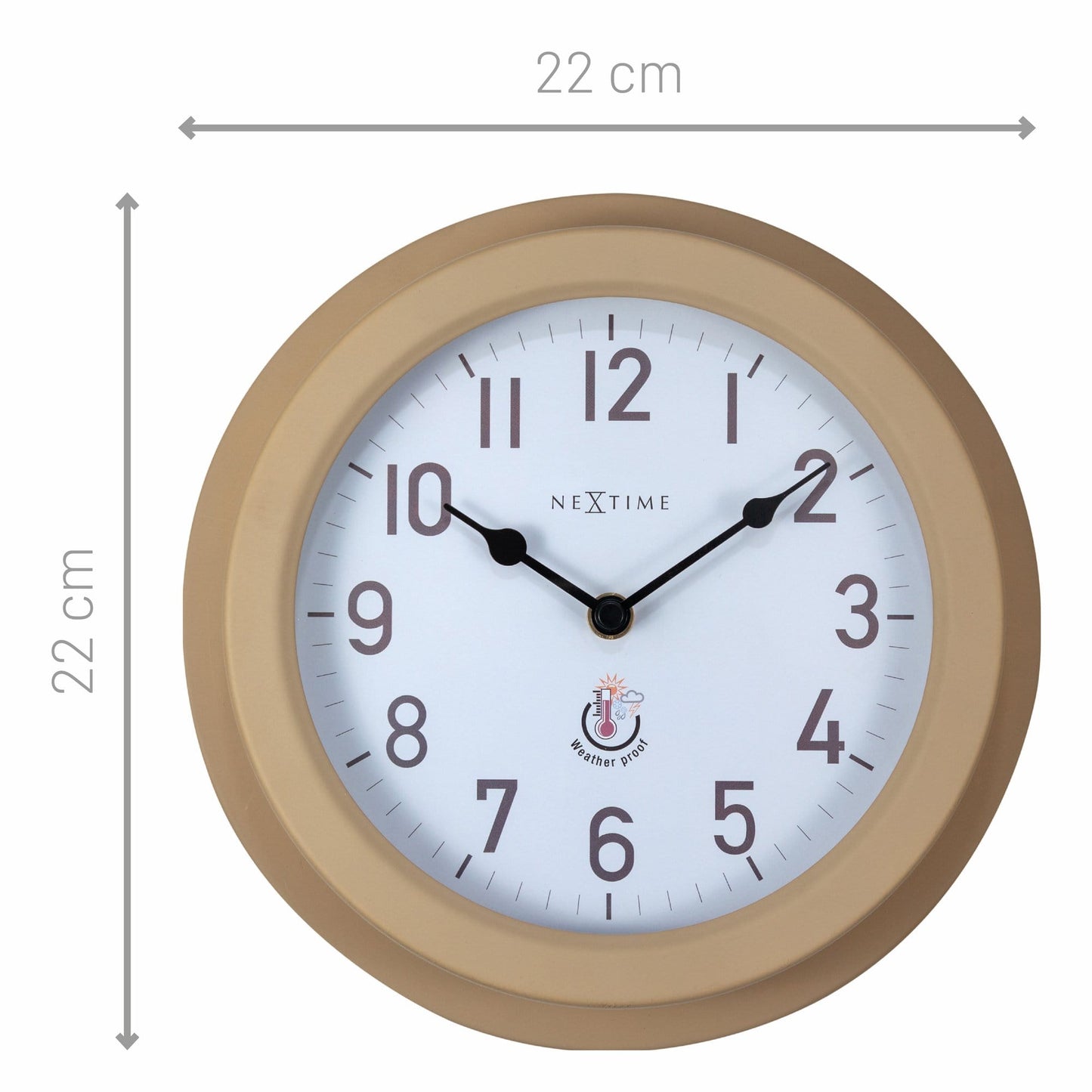 Comnox - NeXtime Poppy - Weerbestendige Buitenklok - Metaal 22cm