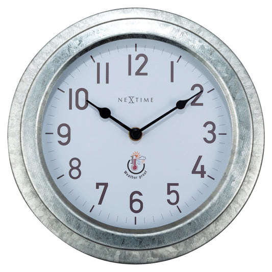 Comnox - NeXtime Poppy - Weerbestendige Buitenklok - Metaal 22cm