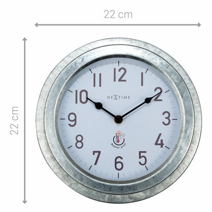 Comnox - NeXtime Poppy - Weerbestendige Buitenklok - Metaal 22cm