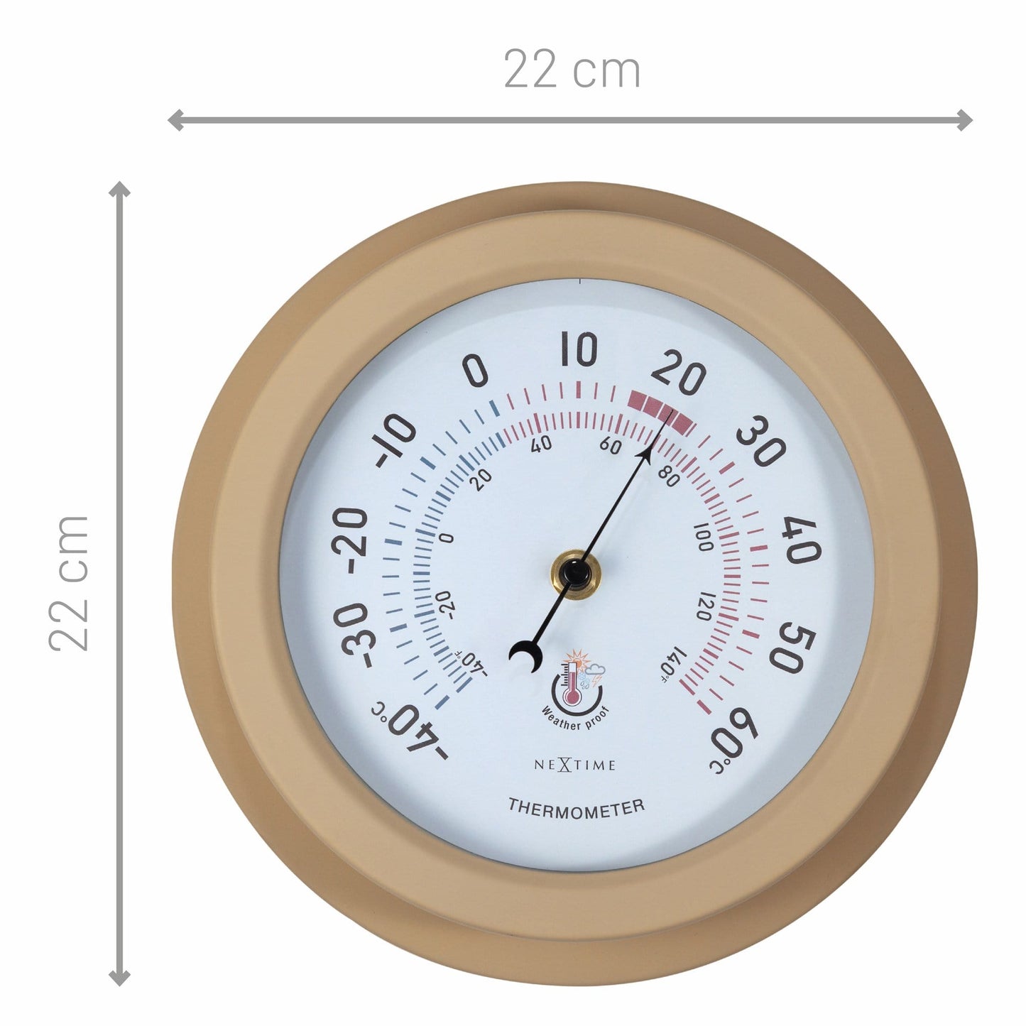 NeXtime Lily - Weerbestendige Tuinthermometer - Metaal 22cm