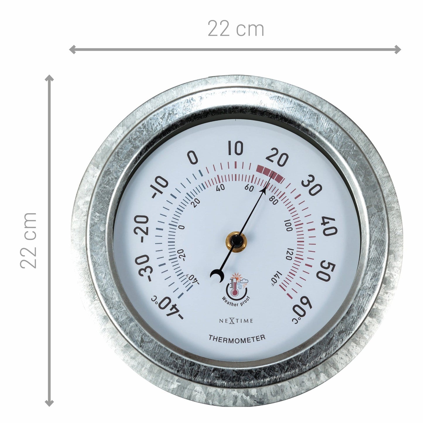 NeXtime Lily - Weerbestendige Tuinthermometer - Metaal 22cm