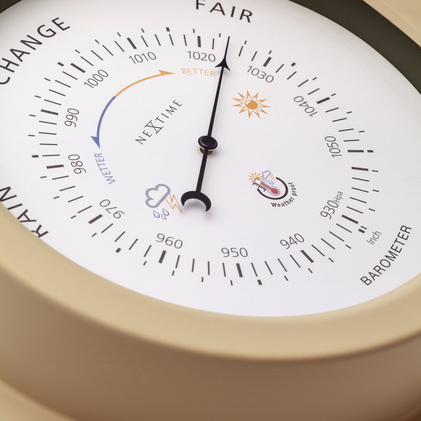 NeXtime Orchid Barometer - Weerbestendig en Robuust - 22cm Metaal