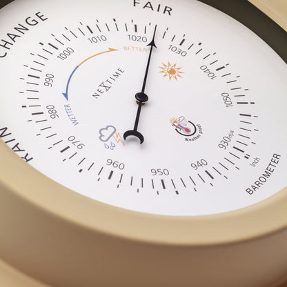 NeXtime Orchid Barometer - Weerbestendig en Robuust - 22cm Metaal