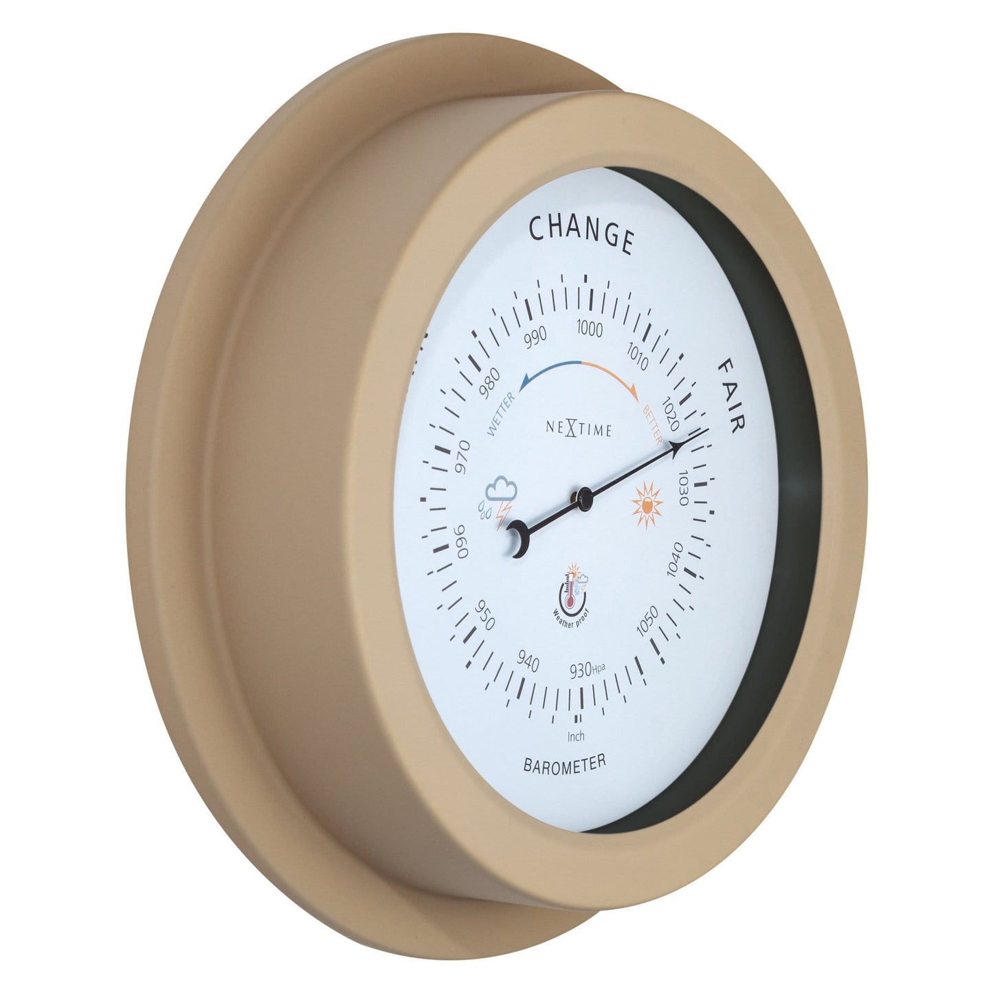 NeXtime Orchid Barometer - Weerbestendig en Robuust - 22cm Metaal