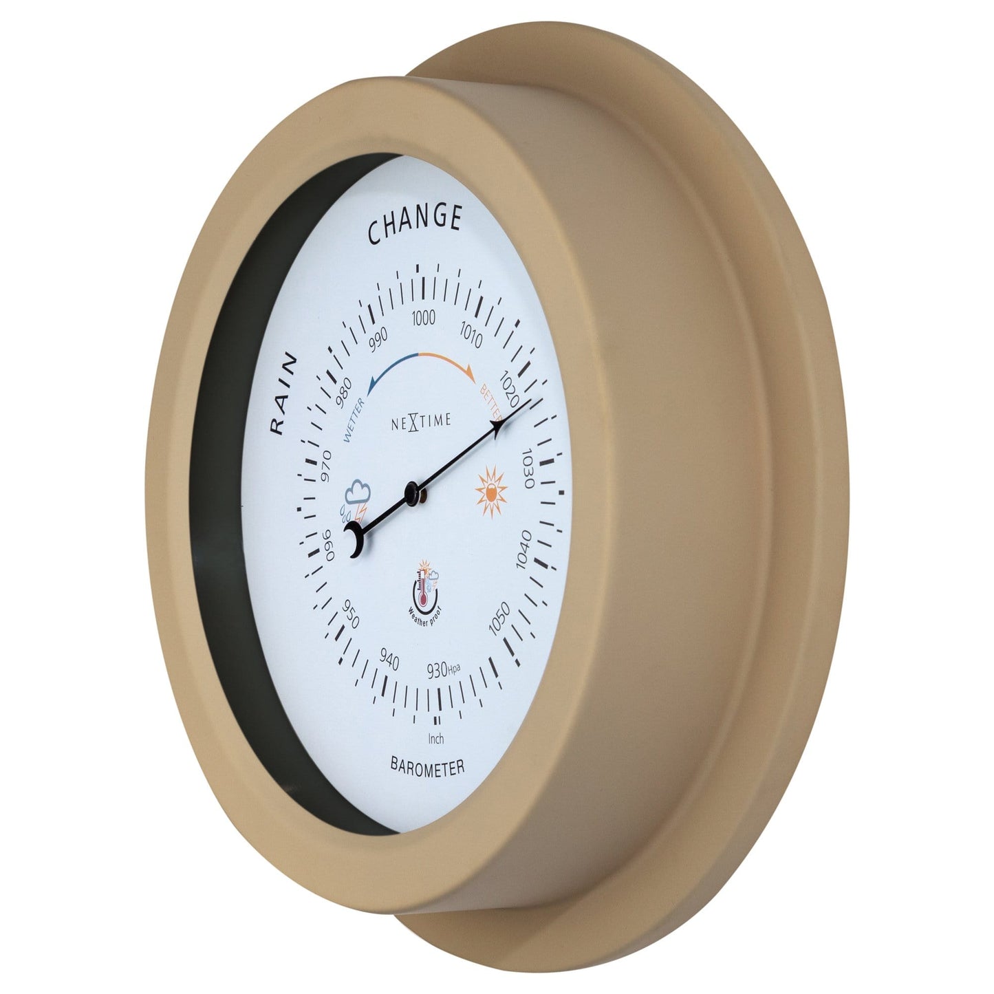 NeXtime Orchid Barometer - Weerbestendig en Robuust - 22cm Metaal