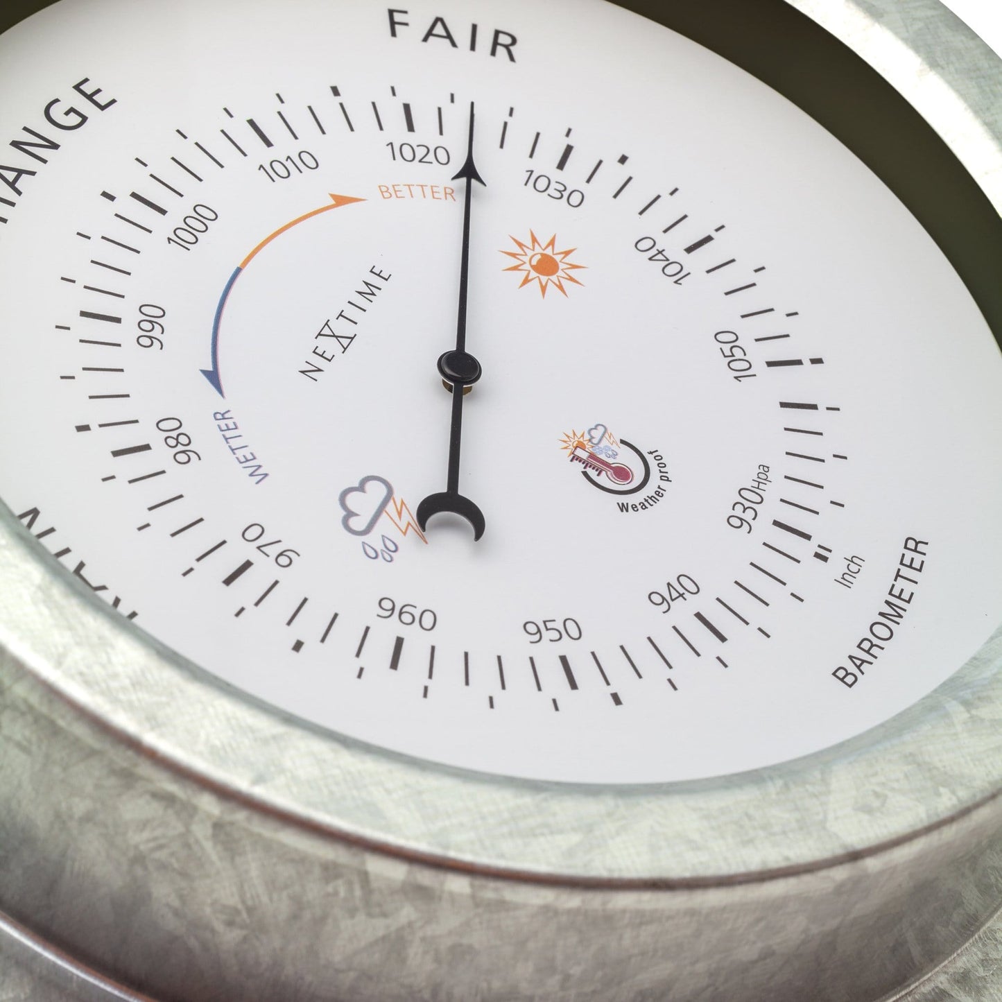 NeXtime Orchid Barometer - Weerbestendig en Robuust - 22cm Metaal