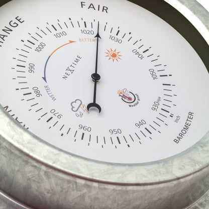 NeXtime Orchid Barometer - Weerbestendig en Robuust - 22cm Metaal