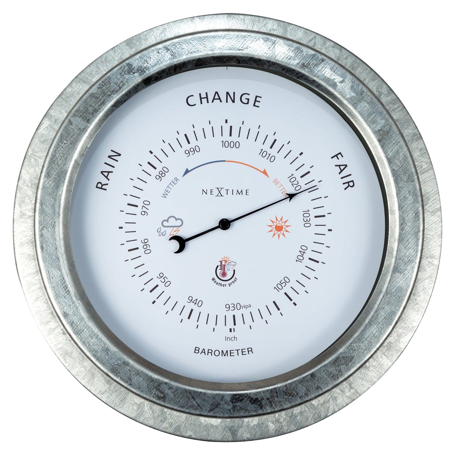 NeXtime Orchid Barometer - Weerbestendig en Robuust - 22cm Metaal